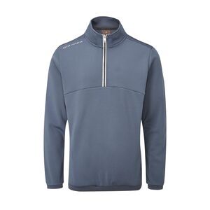 Oscar Jacobson Mens Longton Zip Neck Fleece Top / China Blue